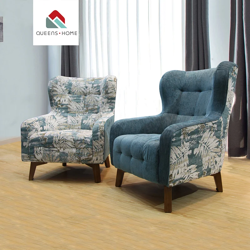queenshome living room guangdong massage poltronas para sexo tela modern sofa chair single seater fabric sillon armchair queens home