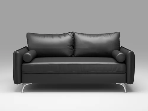 Queenshome Black Burgundy Pu Leather Loveseat Couch Comfy