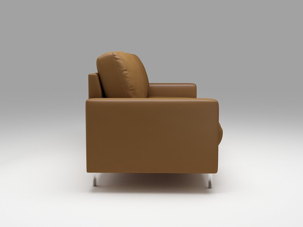 Queenshome Brown Curved Burnt Orange, Big Comfy Leather Chair