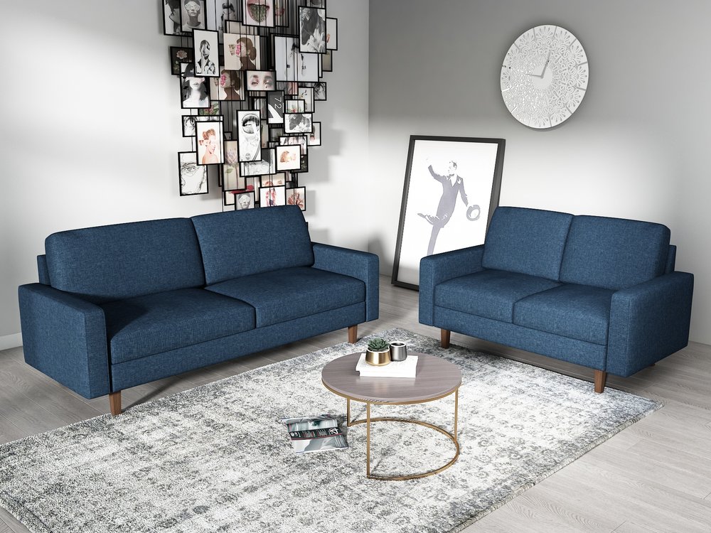 Queenshome Nordic Fabric Detachable 3, Small Sofa Set For Room