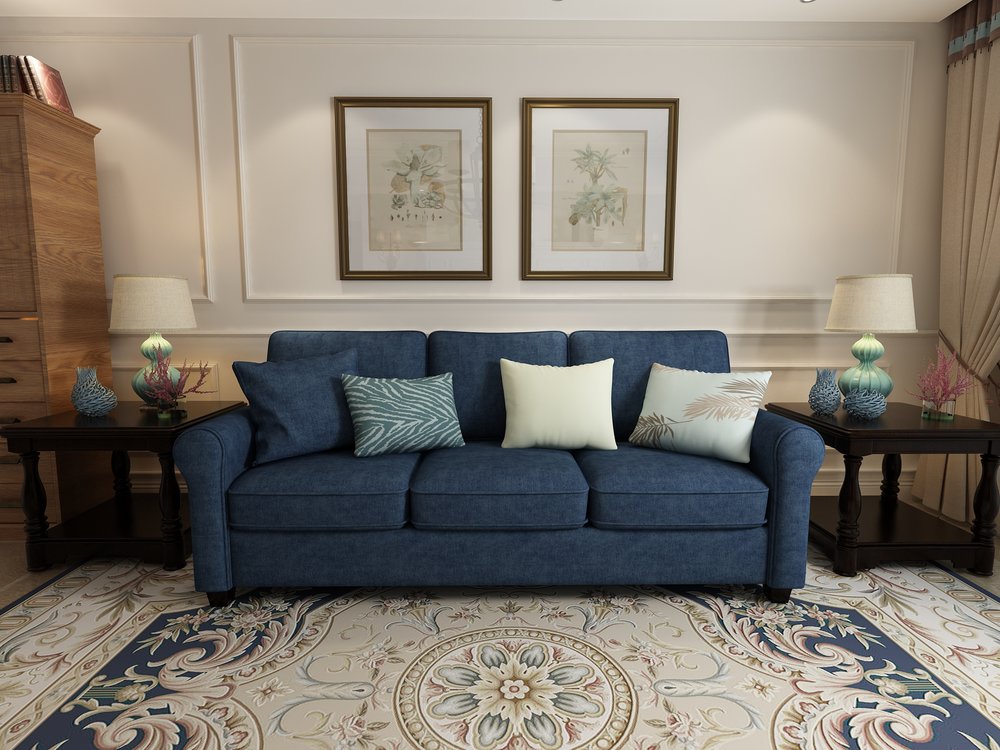 Queenshome American New Classic Design Modern Good Fabric Divano 3 Seat Furnitures House Living Room Sofa Set Queens Home Queenshome American New Classic Design, New Classic Design Sofa Set