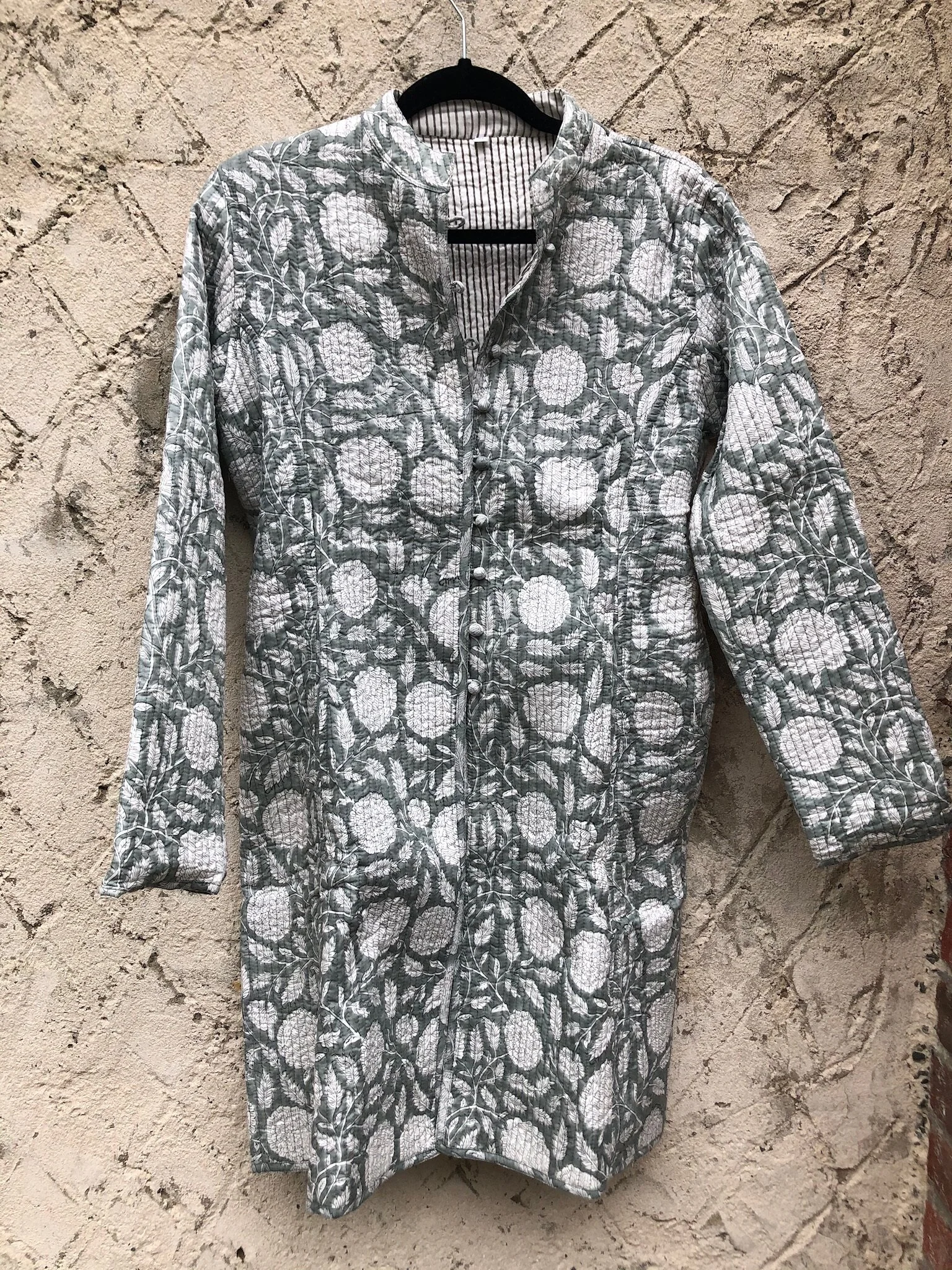 India Block Print Quilted Coat £85