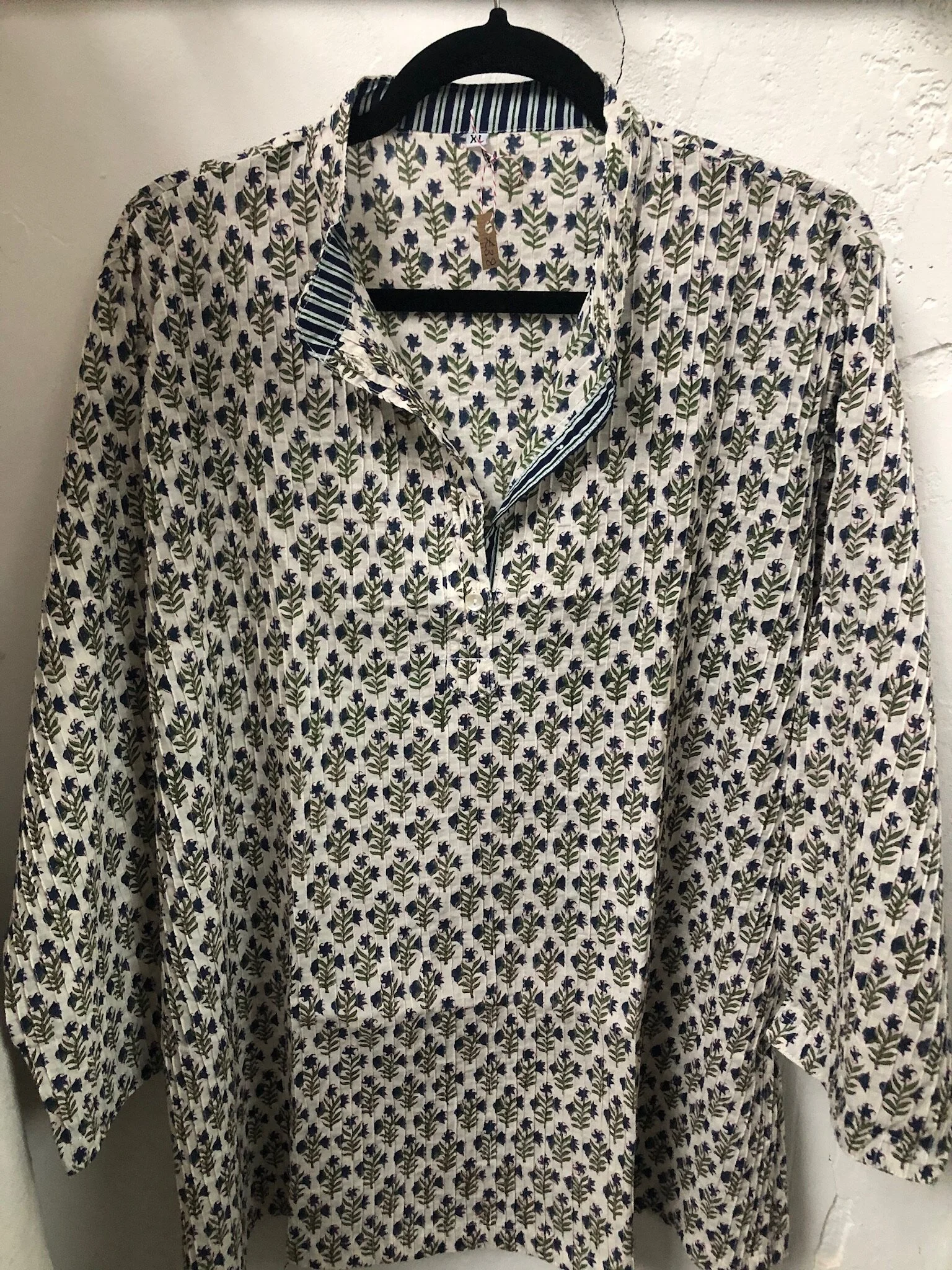 Block Print Cotton Shirt, S,M,L. £38