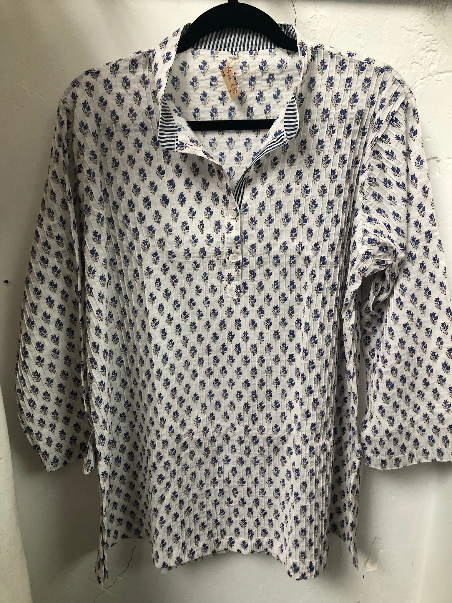 Block Print Cotton Shirt, S,M,L. £38