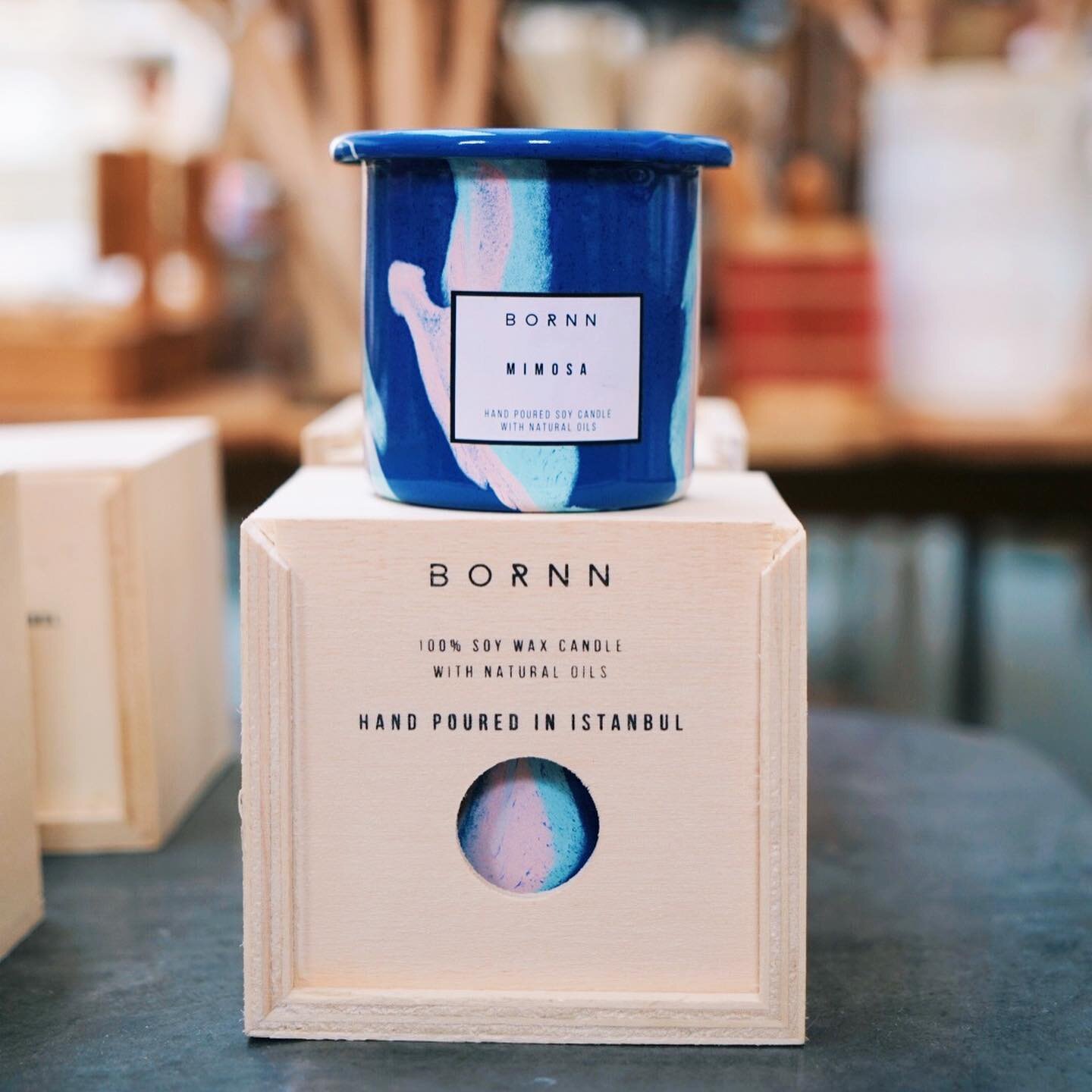 Our home store is now stocking a selection of beautiful candles (and enamelware!) from @bornnenamelware!

These 100% soy wax candles are all hand poured into enamel canisters with essential oils in Istanbul. They all come in these beautiful wooden bo