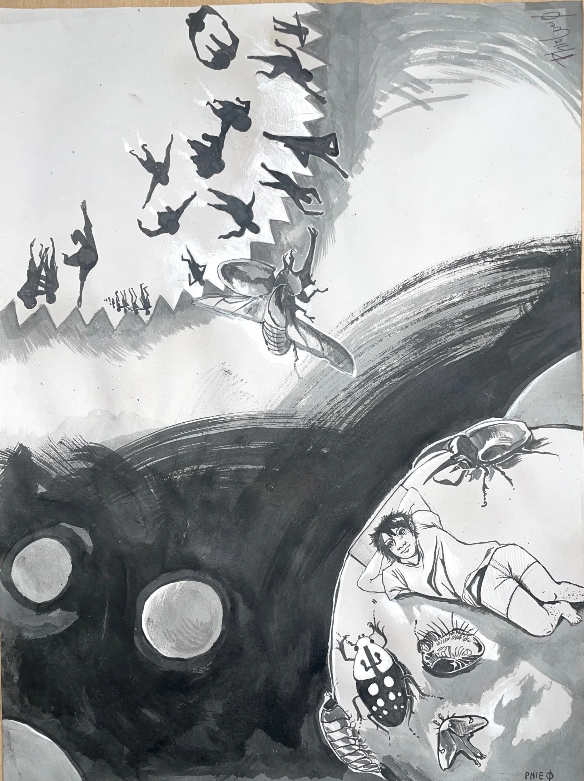 (India ink & pencil on paper)