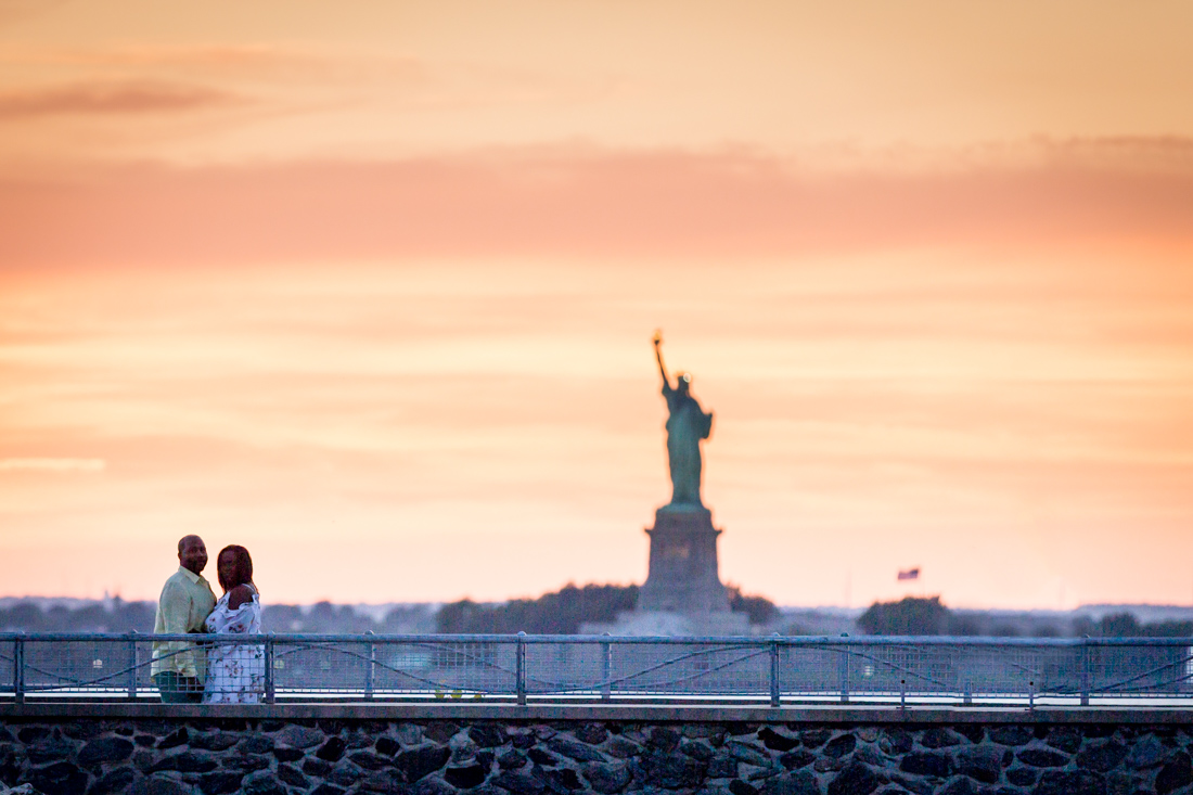 Black Couple Statue of Liberty