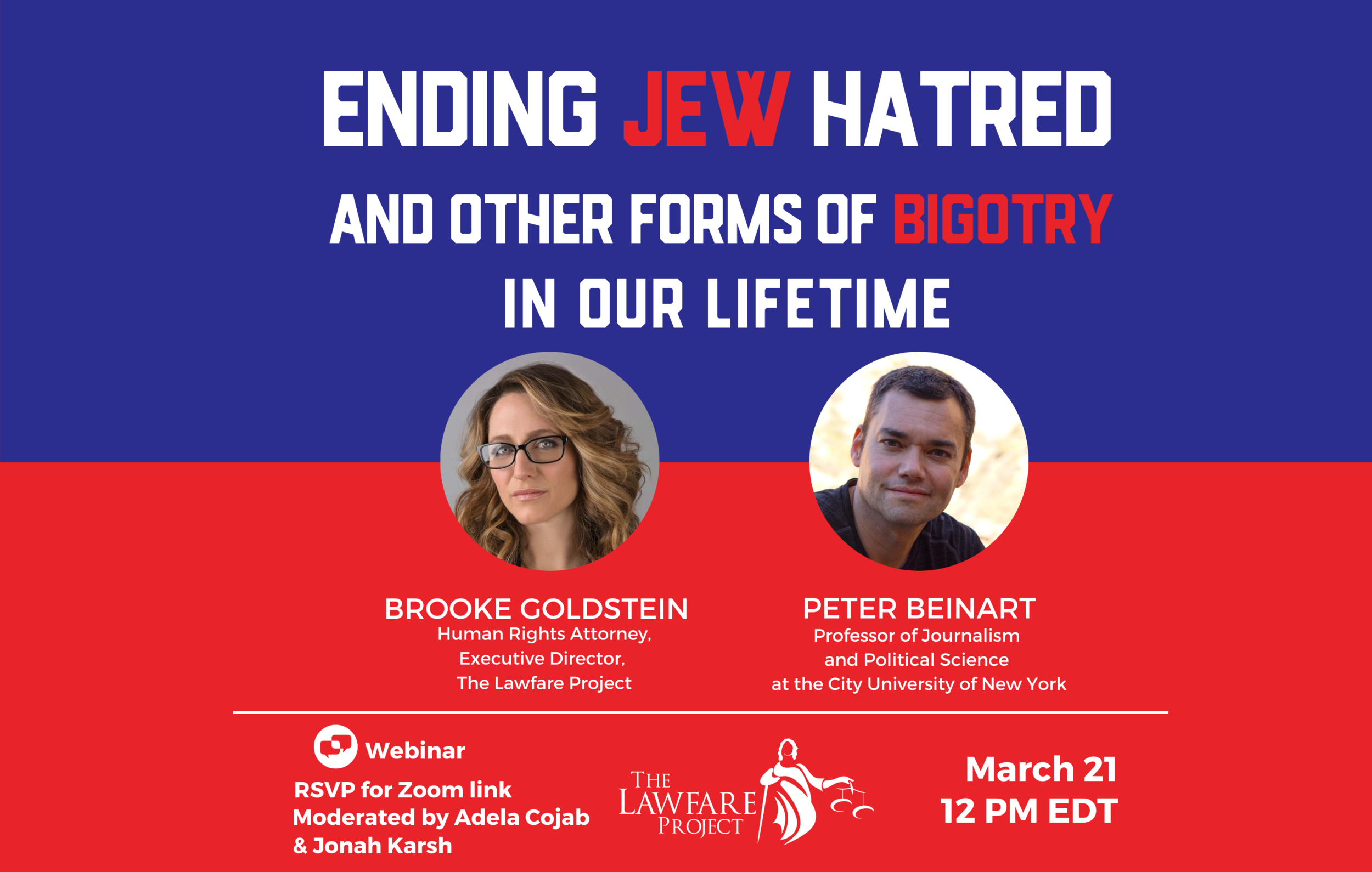 WEBINAR: Ending Jew Hatred and Other Forms of Bigotry in Our Lifetime