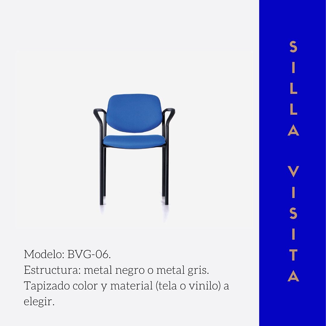 Silla de visita modelo BVG-06.

Puedes elegir el material o el color a tapizar!

#doficina #oficina #mueblesdeoficina #furniture
