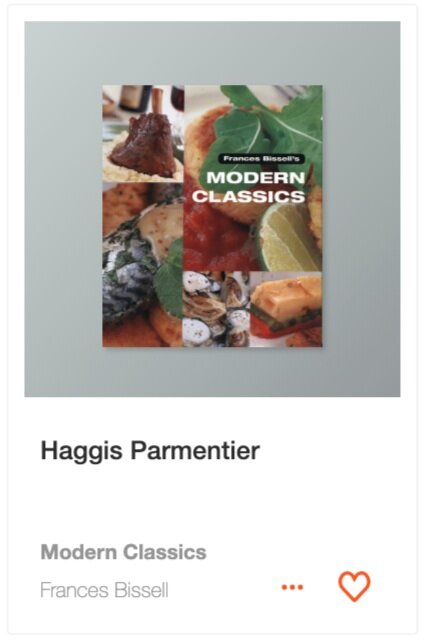 Haggis Parmentier from Modern Classics cookbook
