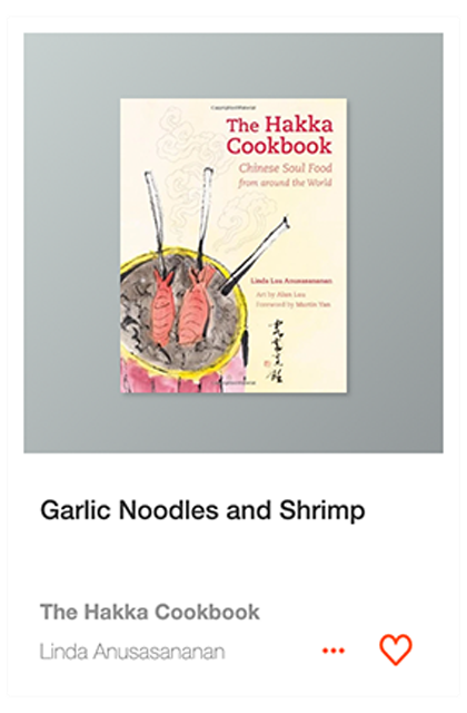 Garlic Noodles and Shrimp recipe from The Hakka Cookbook