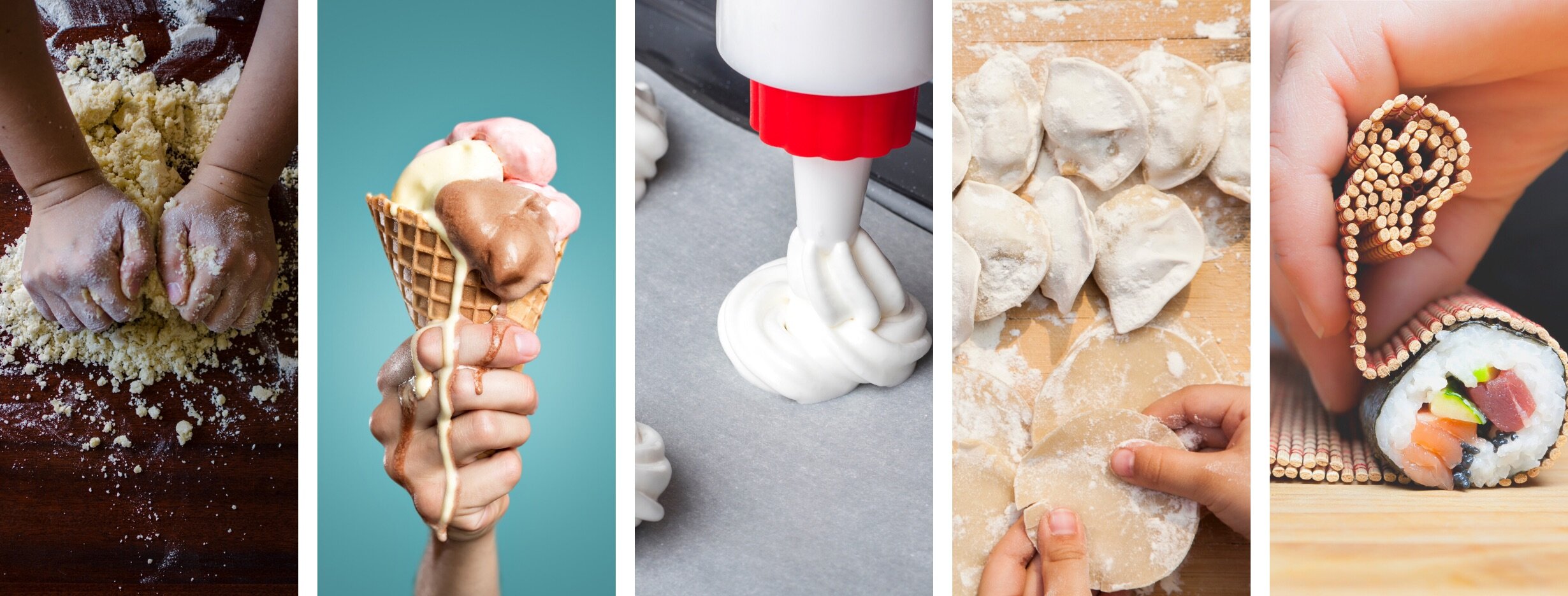 Projects for learning in the kitchen: make bread, ice cream, meringue, dumplings, and sushi!