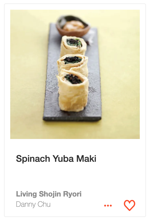 Spinach Yuba Maki from Living Shojin Ryori