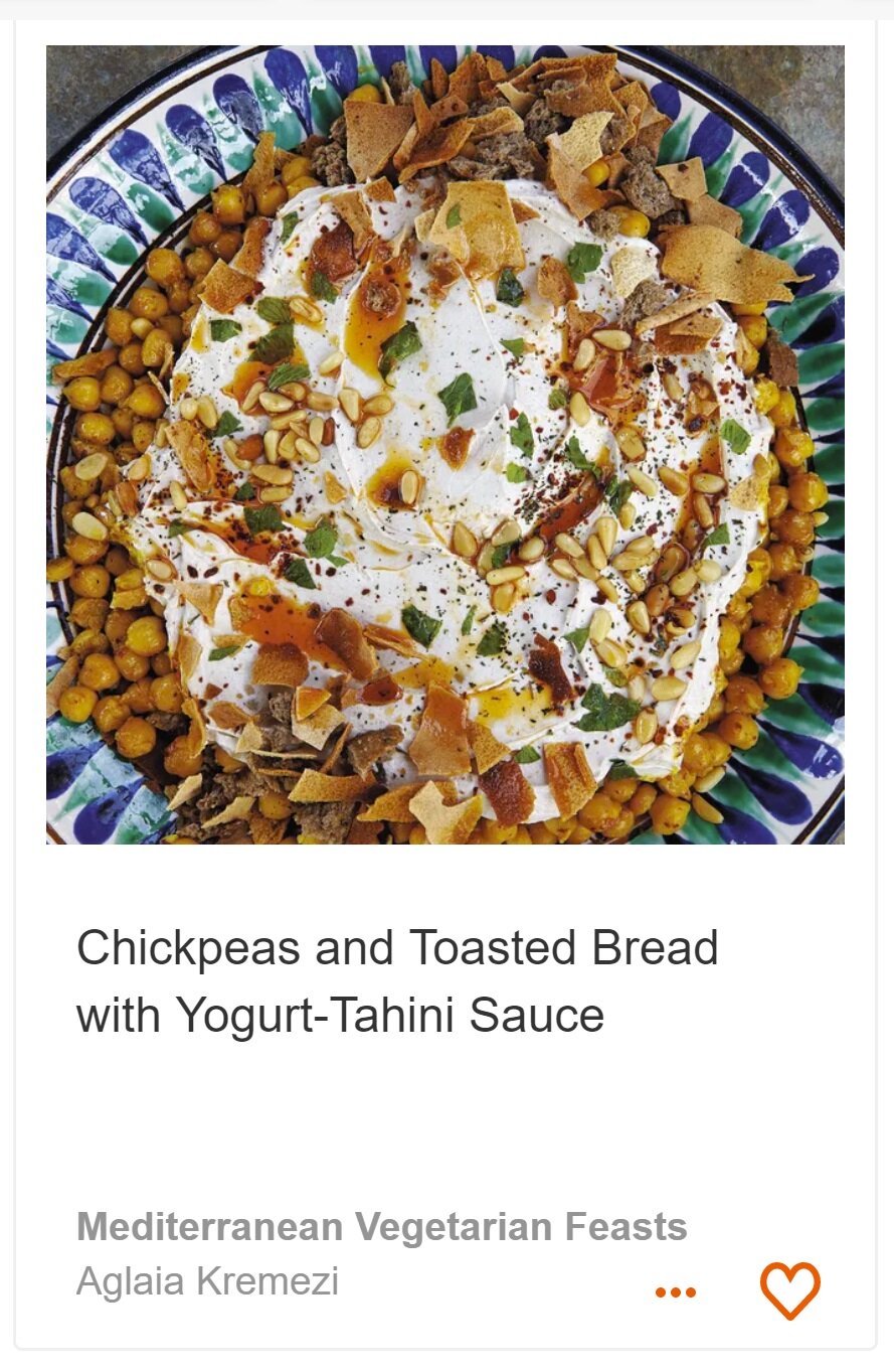 Chickpeas and Toasted Bread with Yogurt-Tahini Sauce