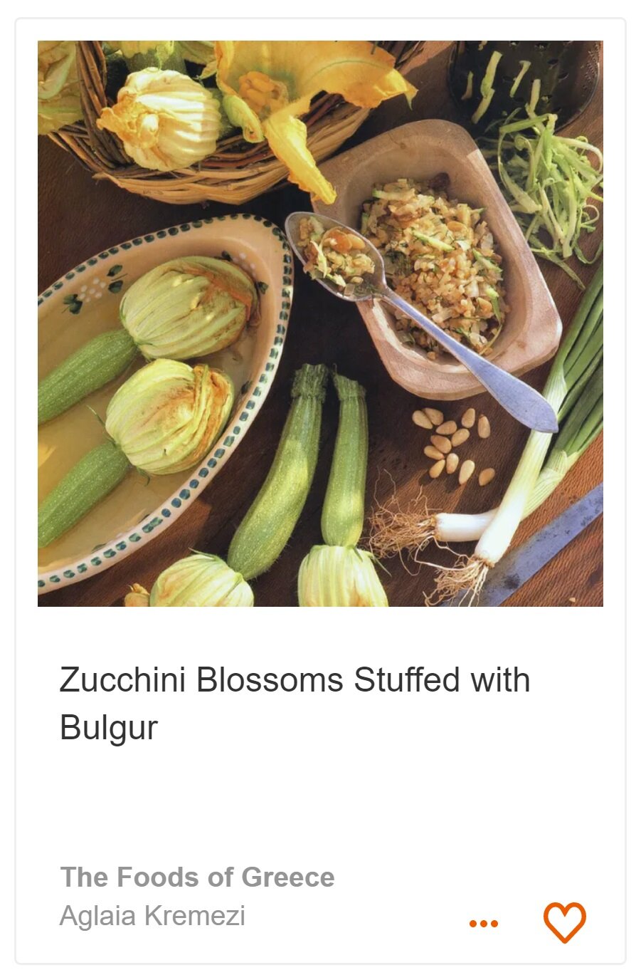 Zucchini Blossoms Stuffed with Bulgur