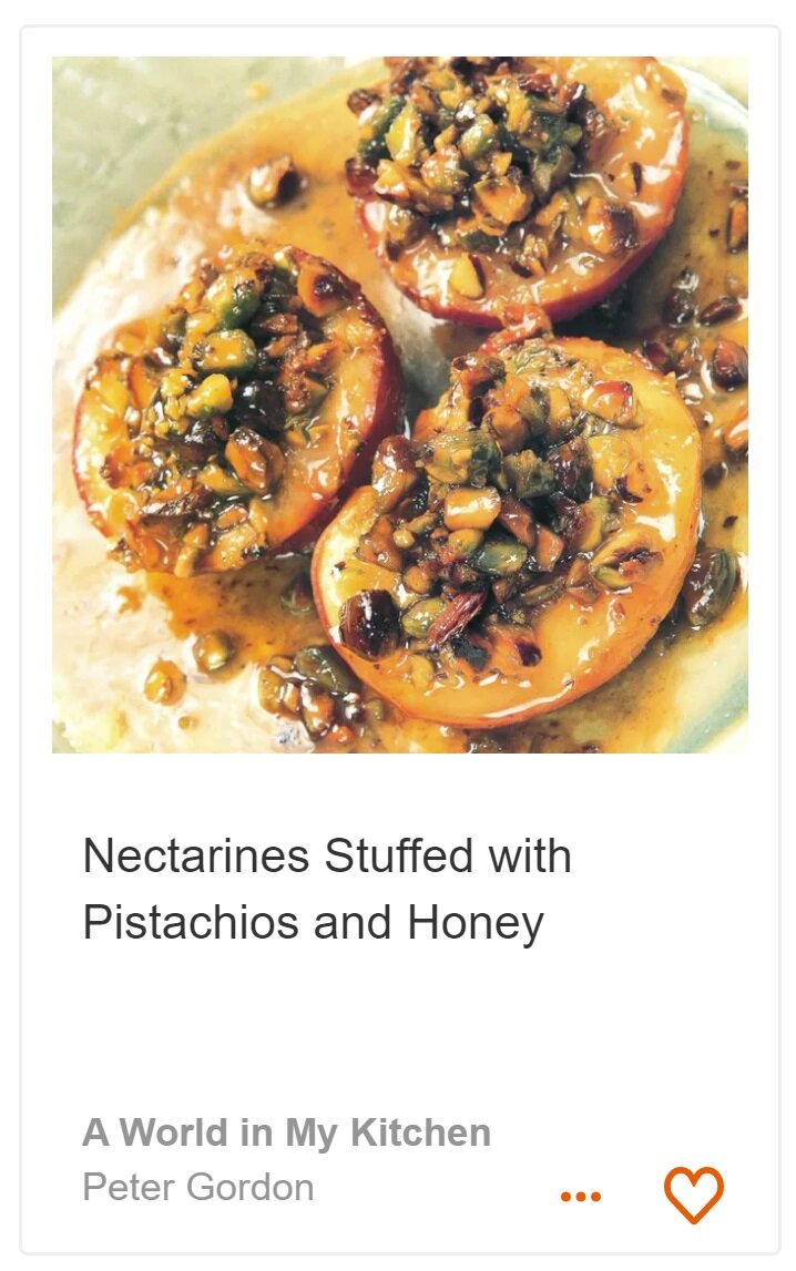 Nectarines Stuffed with Pistachios and Honey