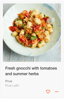 Fresh gnocchi with tomatoes and summer herbs