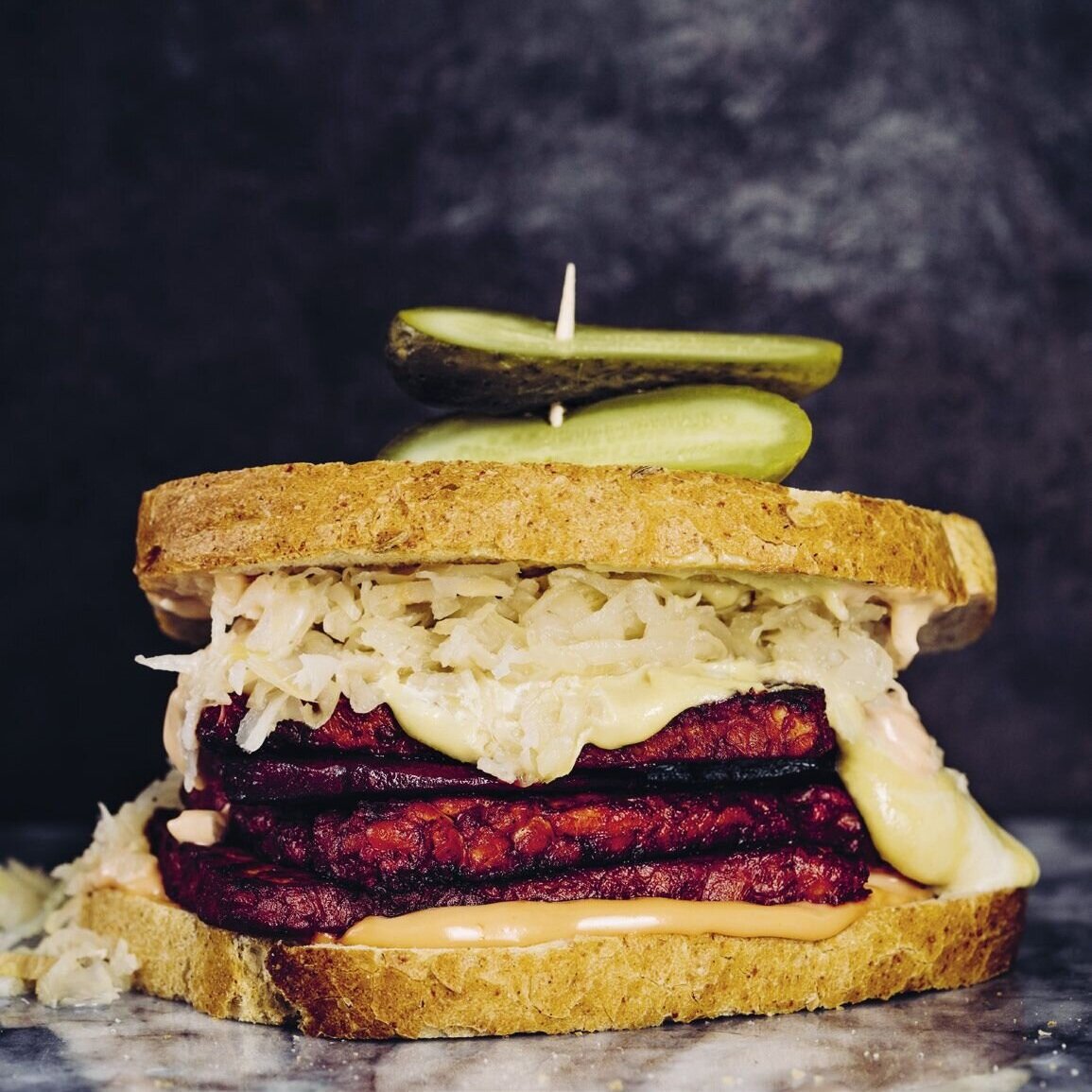 Tempeh Beet Reuben from I Can Cook Vegan by Isa Chandra Moskowitz