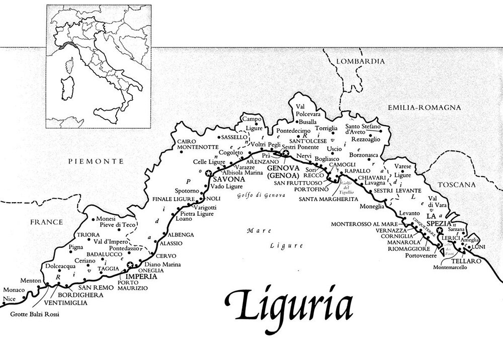 Map of Liguria