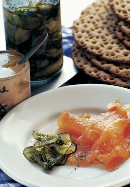 Gravadlax with dill cucumbers
