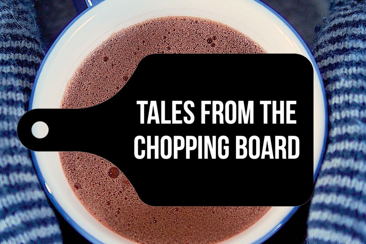 Hot chocolate chopping board logo