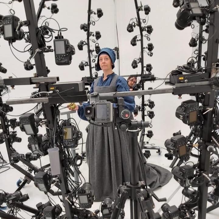 The artist in the photogrammetry rig
