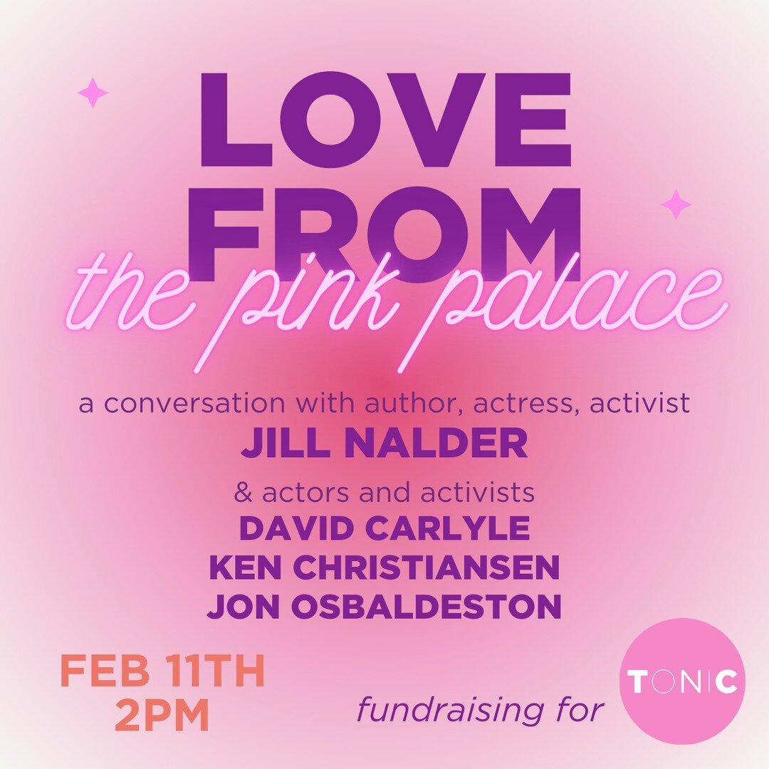 Join us this Sunday afternoon for 'Love from the Pink Palace' a gorgeous event at @theuniontheatre with our ambassadors and 'It's a Sin' icons, @jill.nalder and @davidcarlyle_, as well as the lovely @kenchristiansen1 and @osjono 💗

100% of the ticke