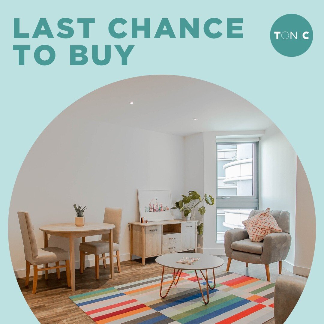 🔔 Last chance to buy our 'Hampstead' style 1 bedroom apartments at Tonic@Bankhouse! 🏳️&zwj;🌈 🏳️&zwj;⚧️

We will be withdrawing these properties from the market in the coming weeks, so if you are interested and are in a position to buy quickly thr