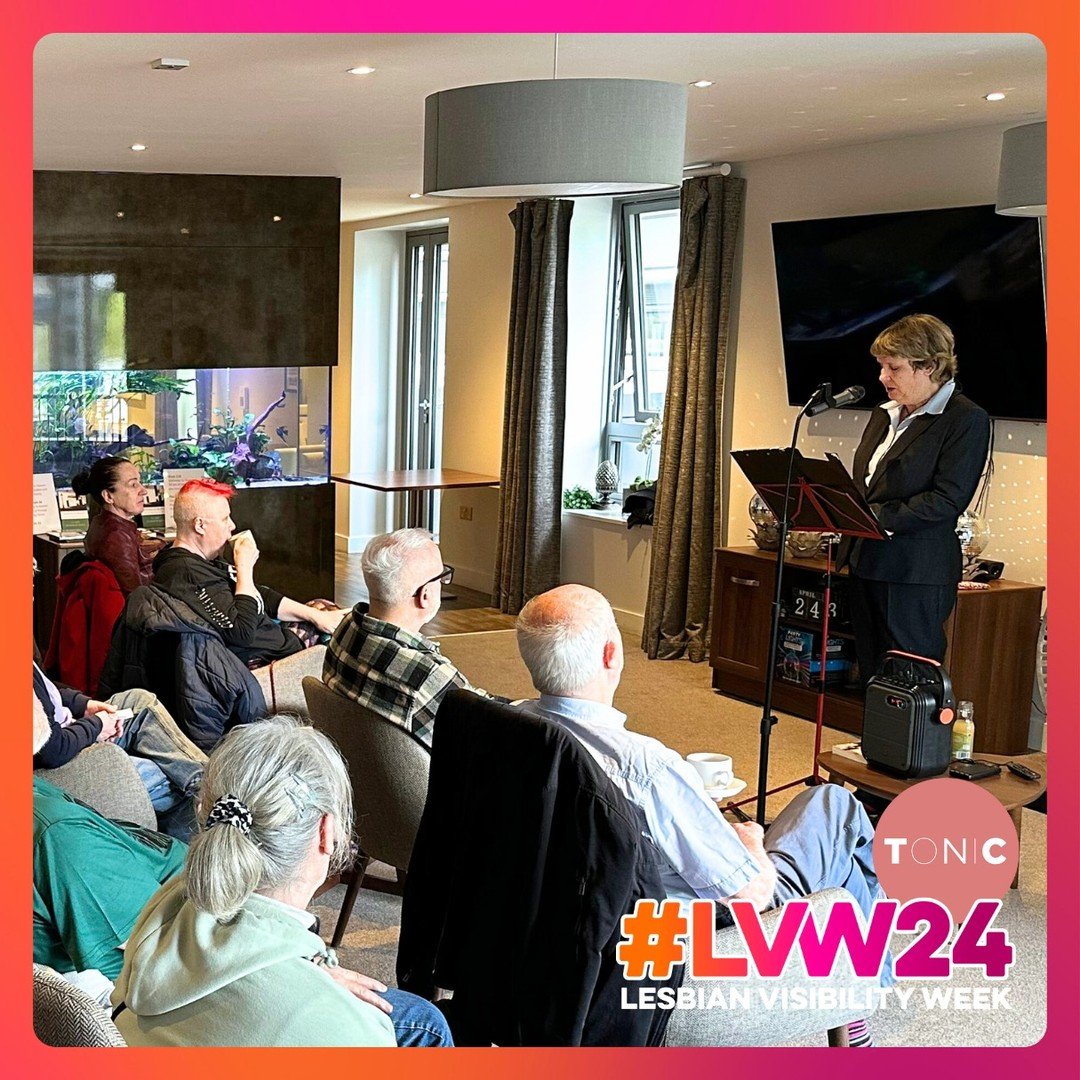 Happy #LesbianVisibilityDay 🩷 🤍 🧡

To celebrate @lesbianvisibilityweek, on Wednesday we had the amazing @claresummerskill come to Bankhouse for a 'Tea with Tonic' community session with our residents. It was truly inspiring, moving and hilarious ☺