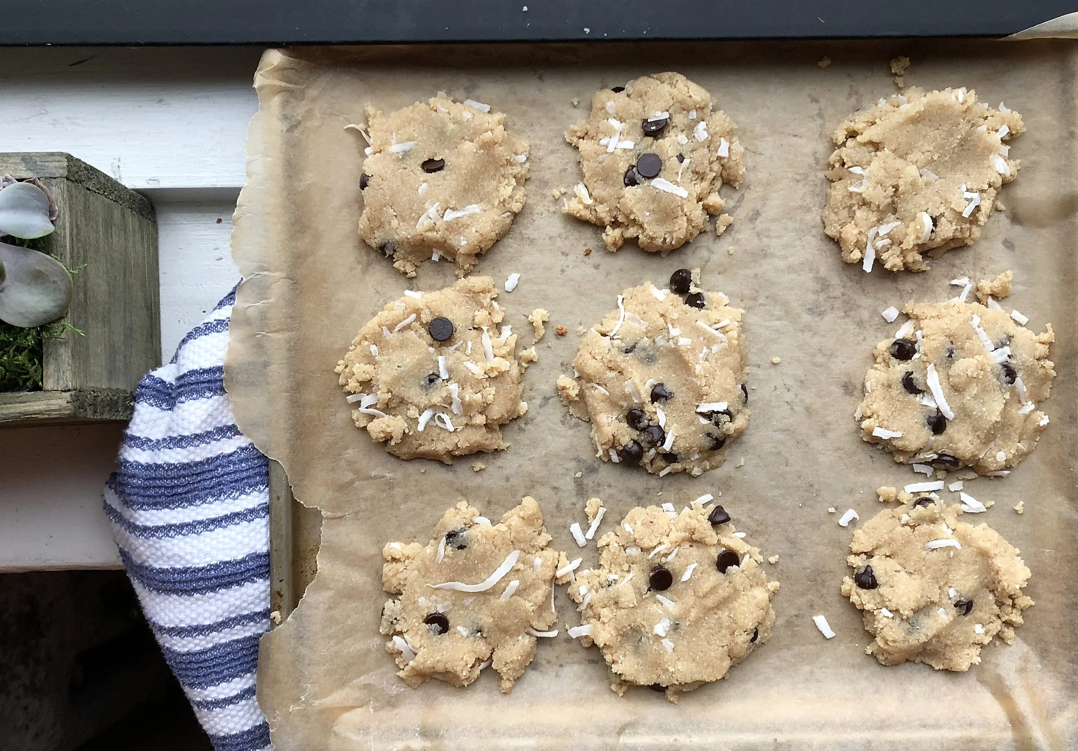 Pre oven!!! With the coconut shreds! 