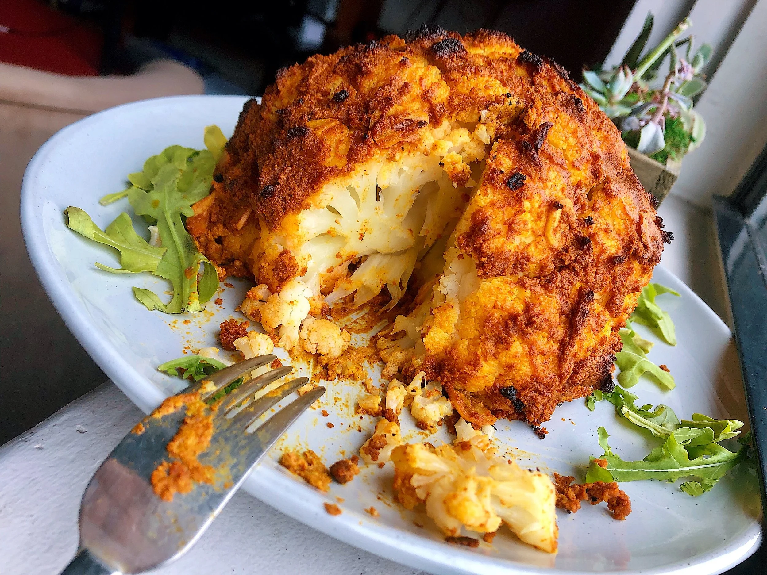 Savory-Tahini Whole Roasted Cauliflower 