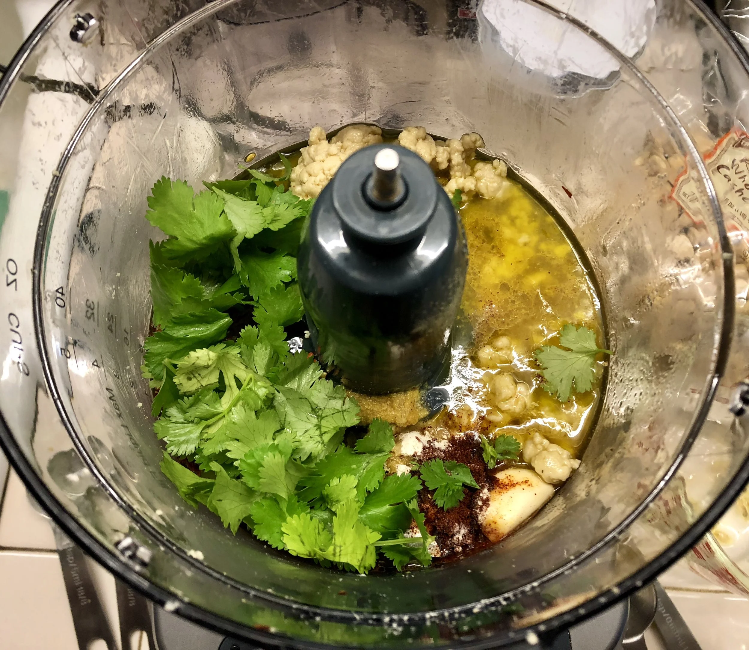 Place all ingredientes in processor and blend! 