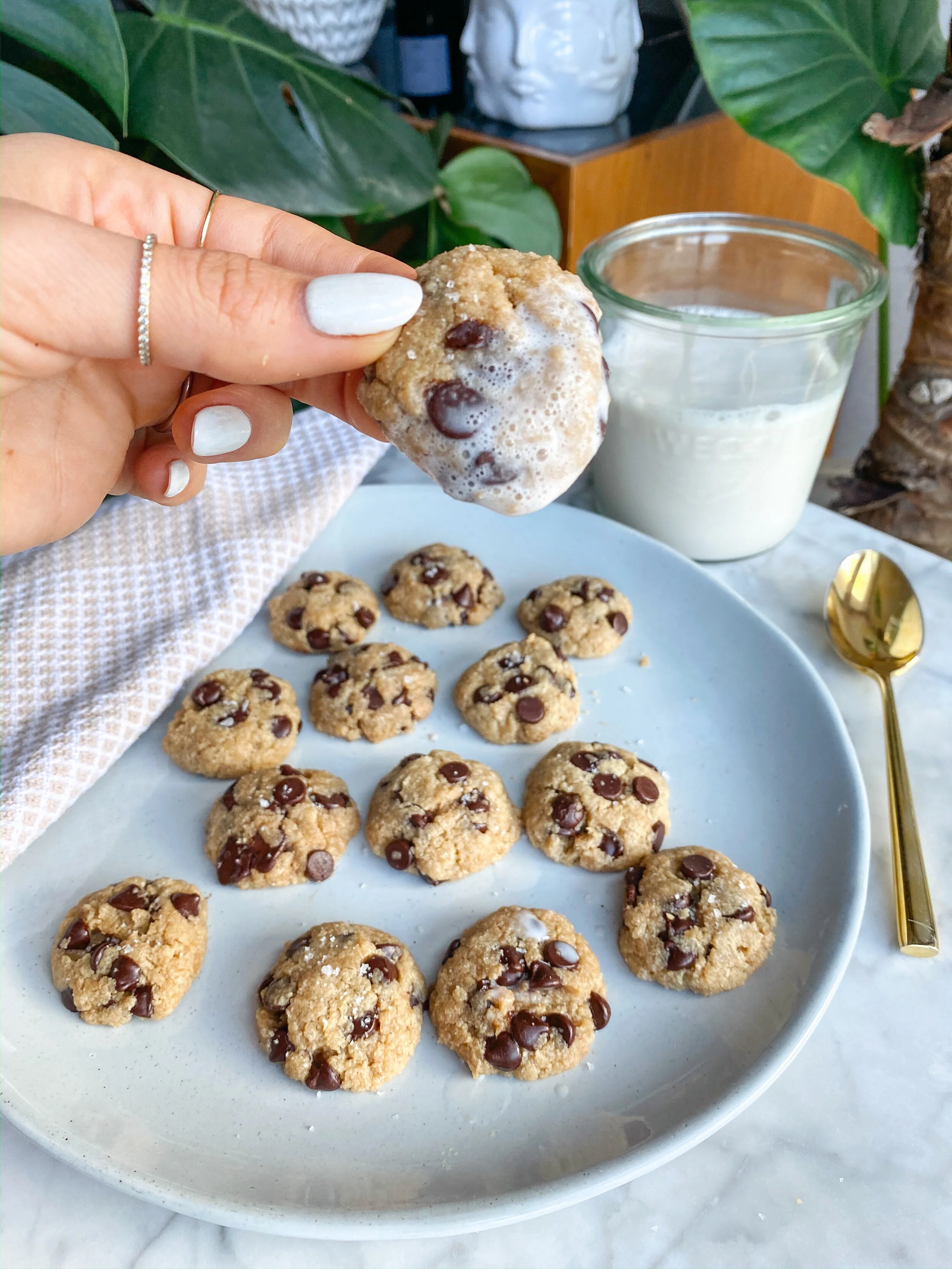 Mini Chocolate Chip Tahini Cookies
