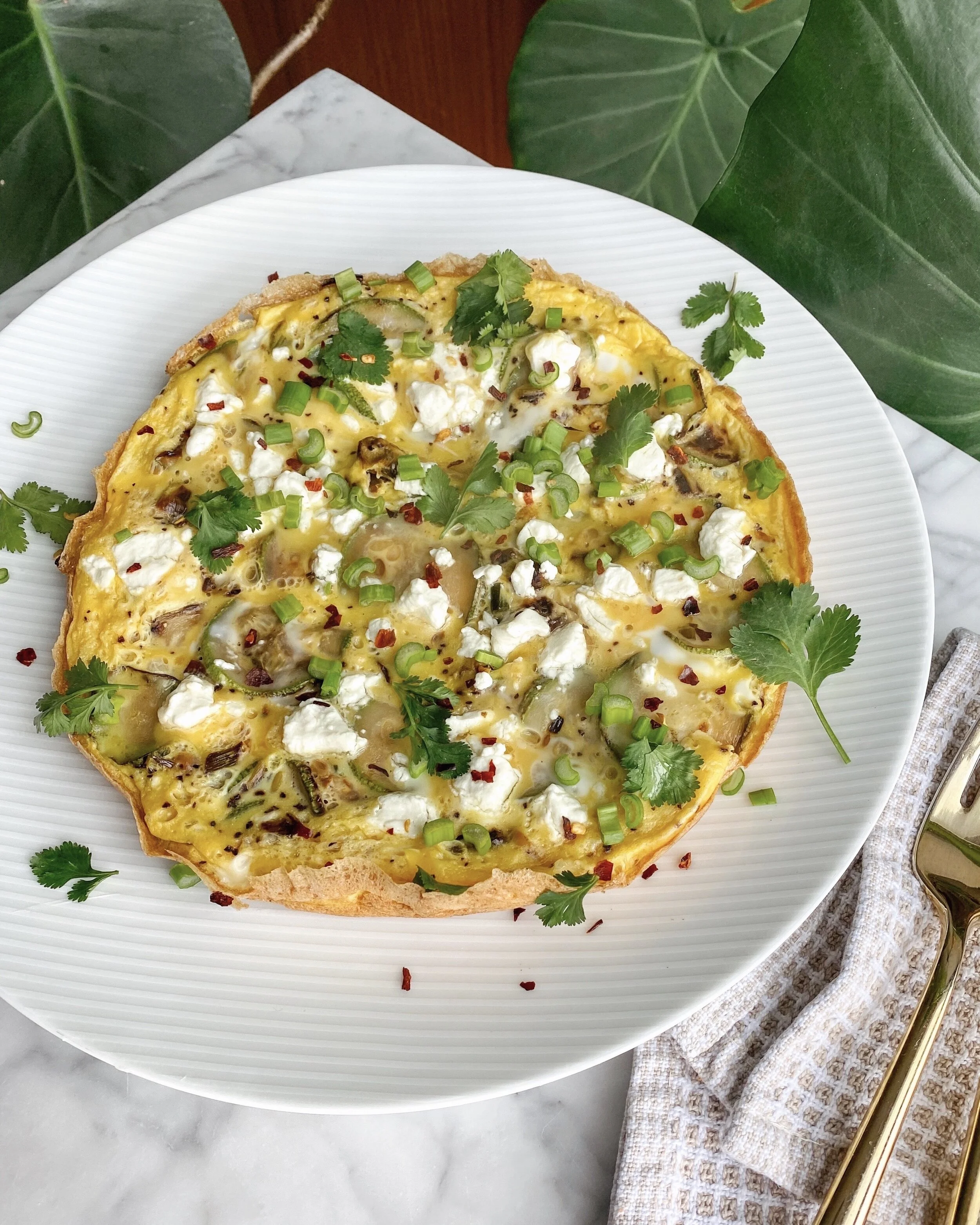 Zucchini and Goat Cheese Frittata