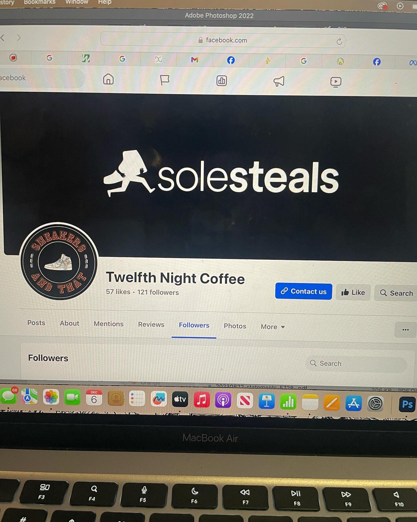 The people that stole our Facebook accounts fake business is named Sole Steals. The audacity&hellip;thievery is in their title! We created a new Facebook page for @twelfthnightcoffee. 

We tried to contact @facebook for a few weeks and wasn&rsquo;t a