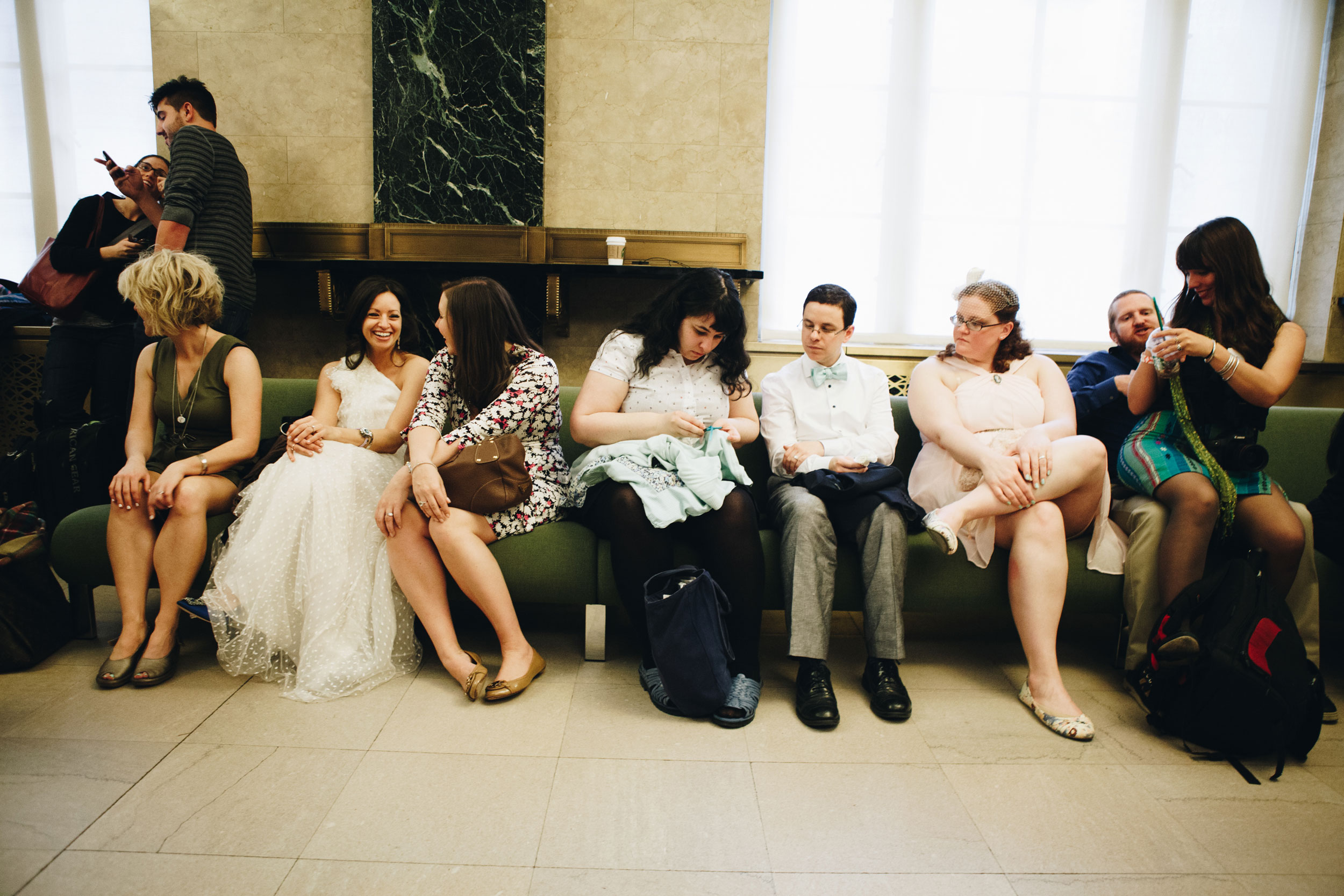 A couple waiting to elope in NYC