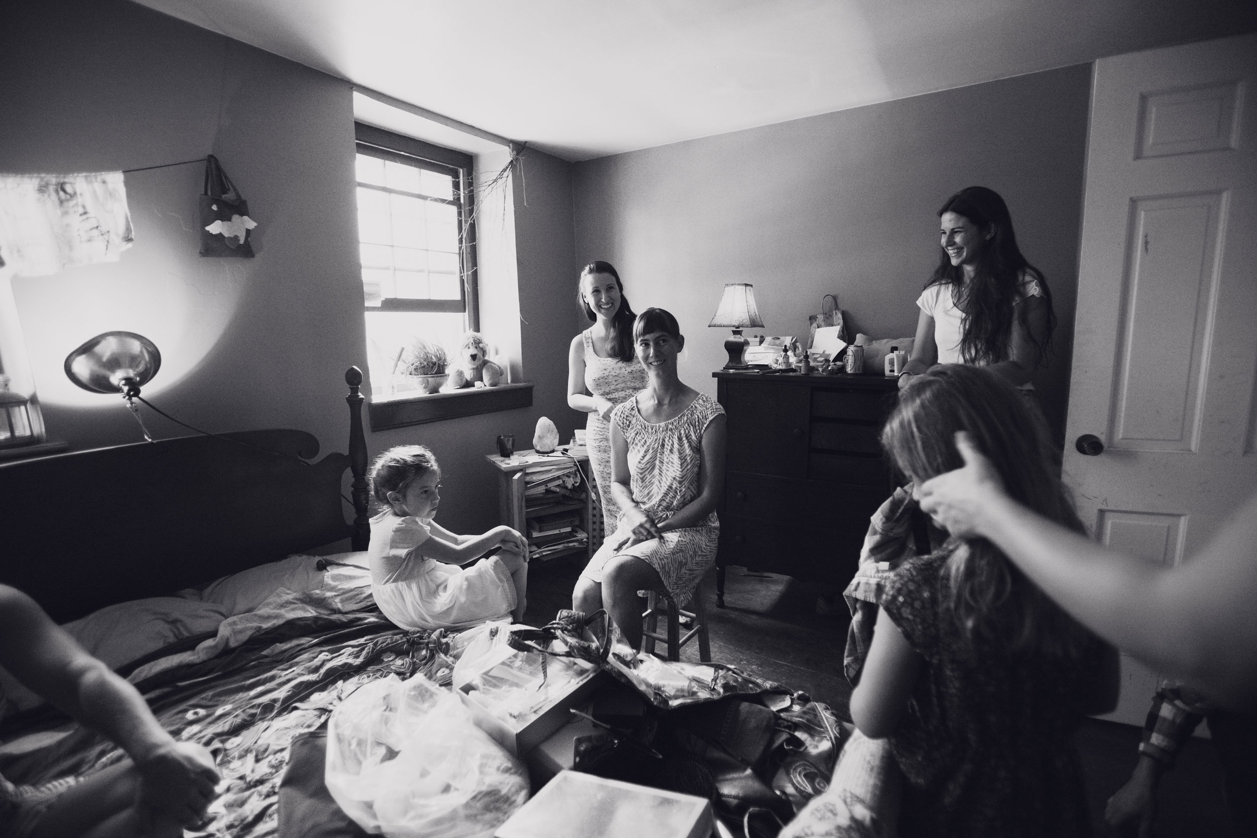 A bride getting ready for her wedding