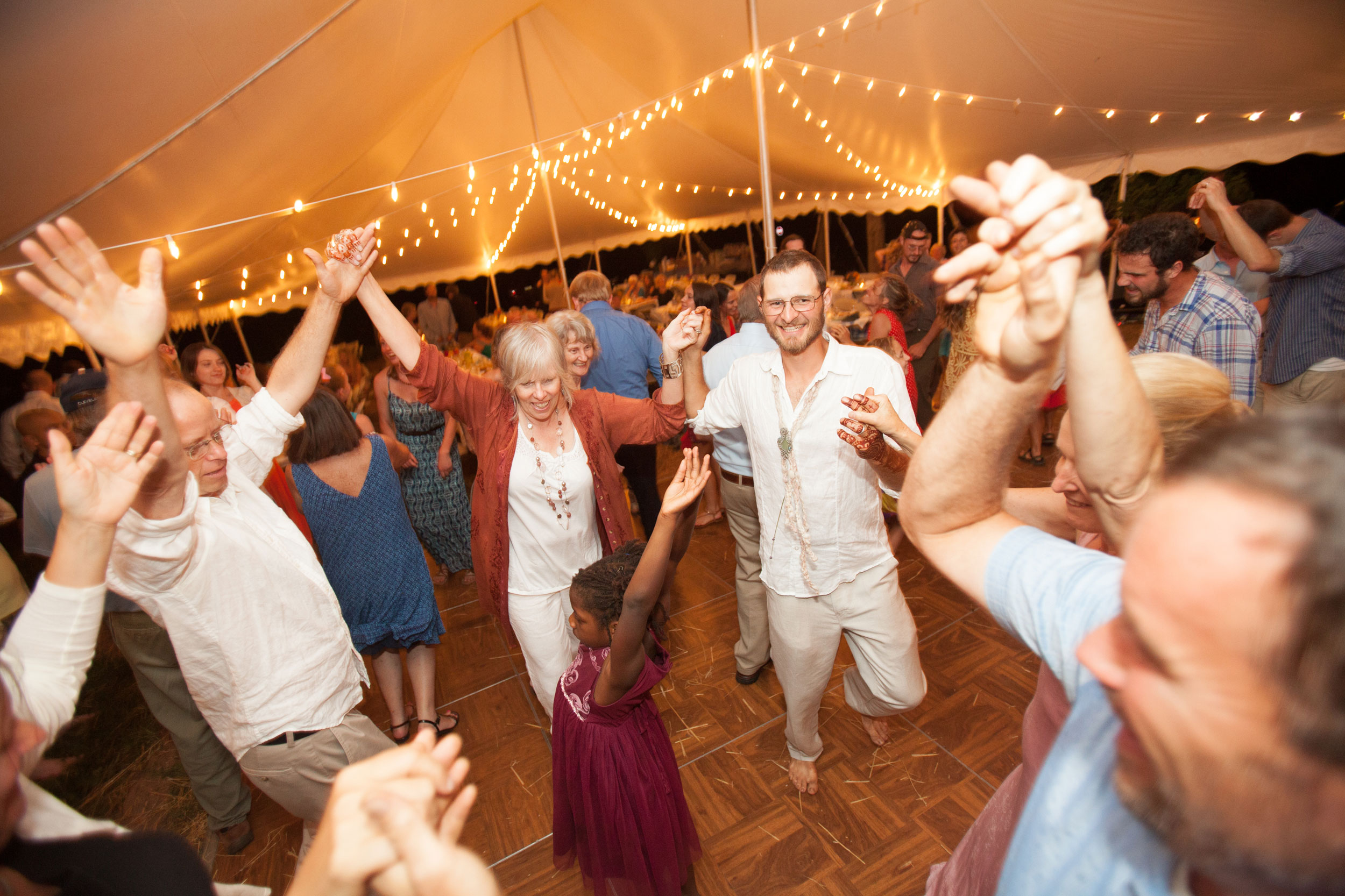 Dance party at a wedding reception