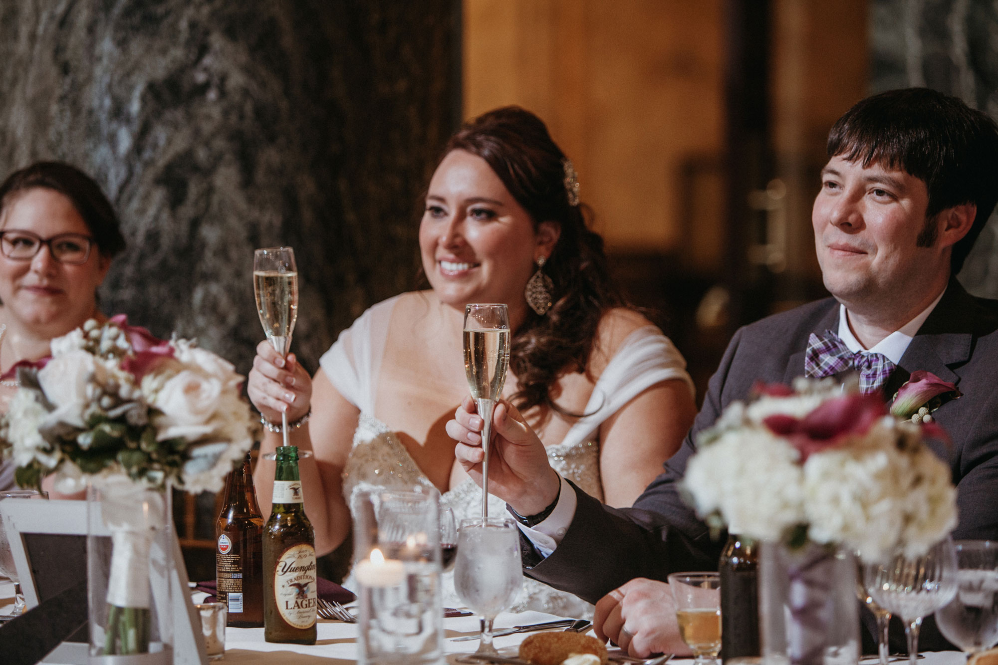 Bridal Party's Reaction to a toast during the reception