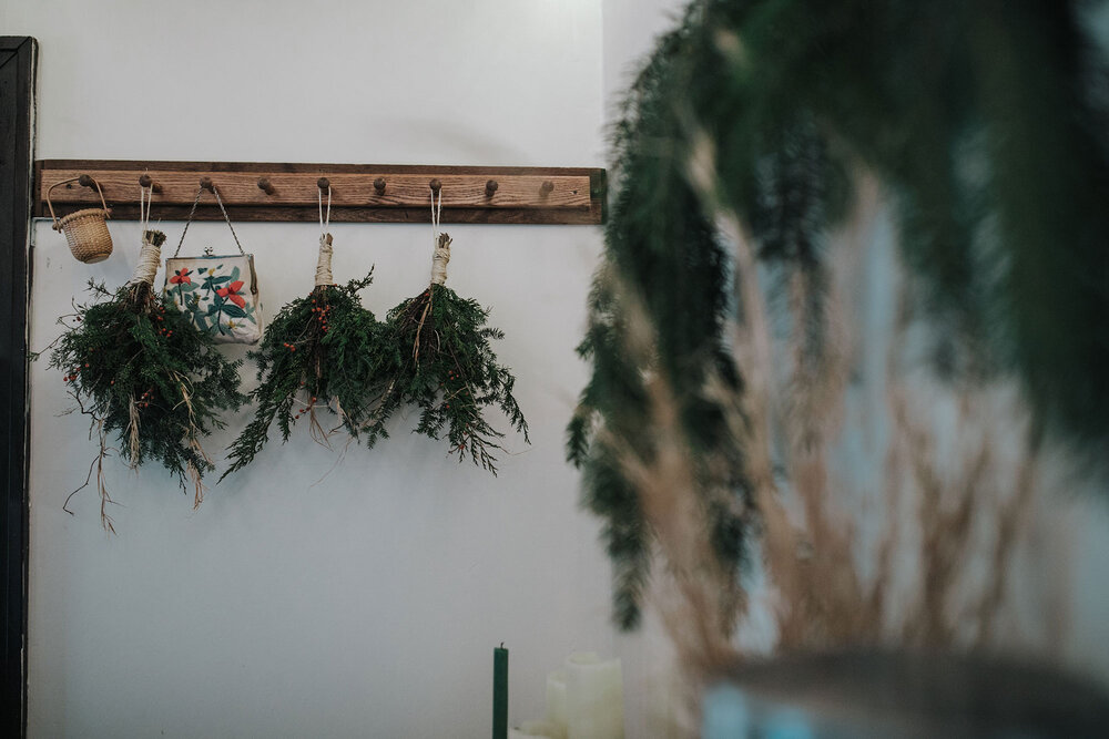 bouquets hanging