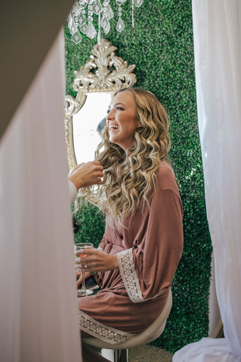 bride getting ready on her wedding day