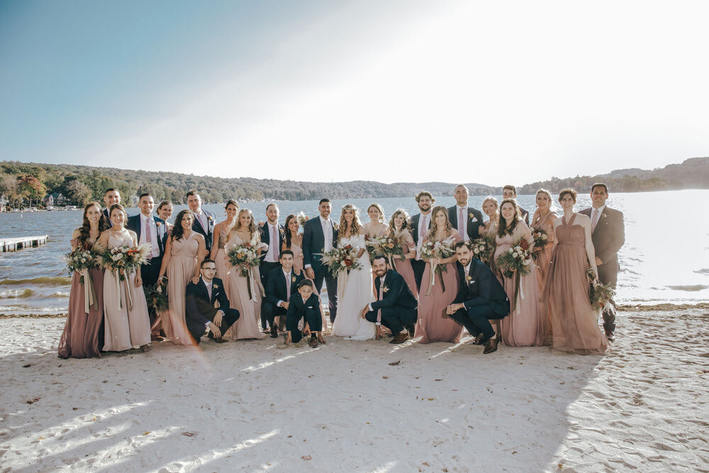 the bridal party at Lake Mohawk Country Club