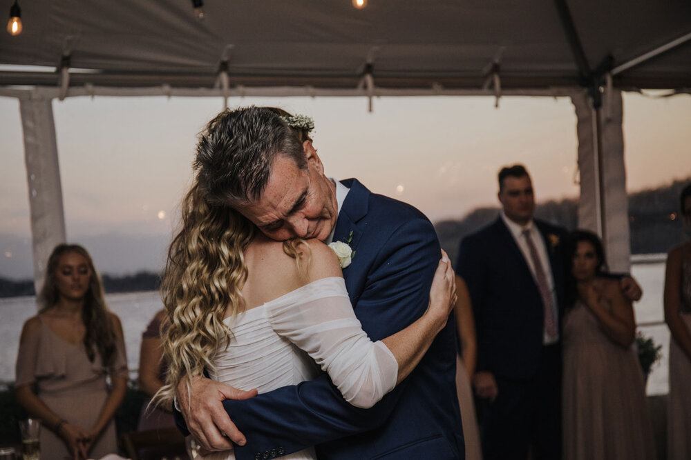 father daughter dance at a wedding reception