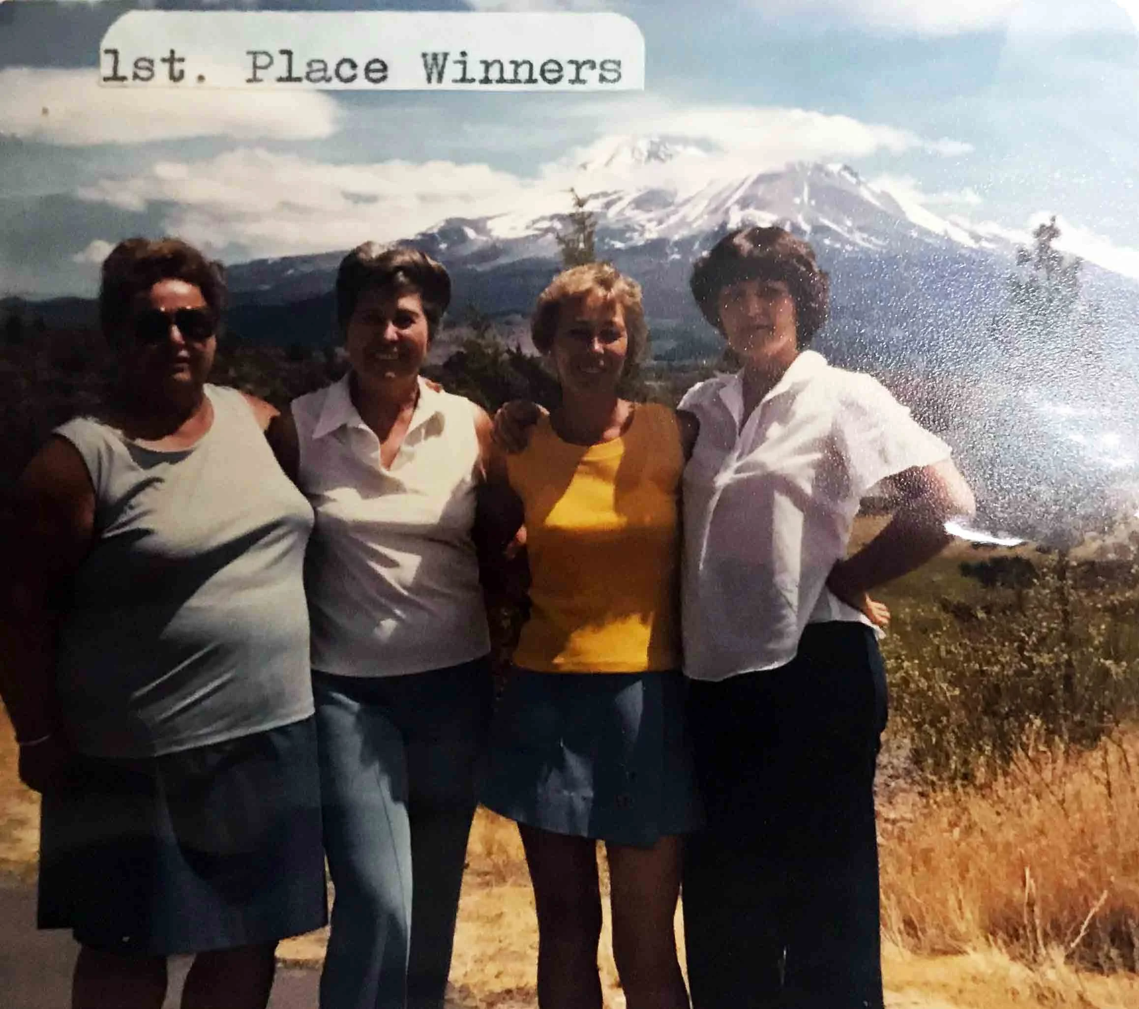 This foursome from Crescent City took it all in a sudden playoff in a Lake Shastina-sponsored golf tournament last week. From left to right are Pearl Fullington, Lois King, Joan Bolman, and Teresa Westbrook.