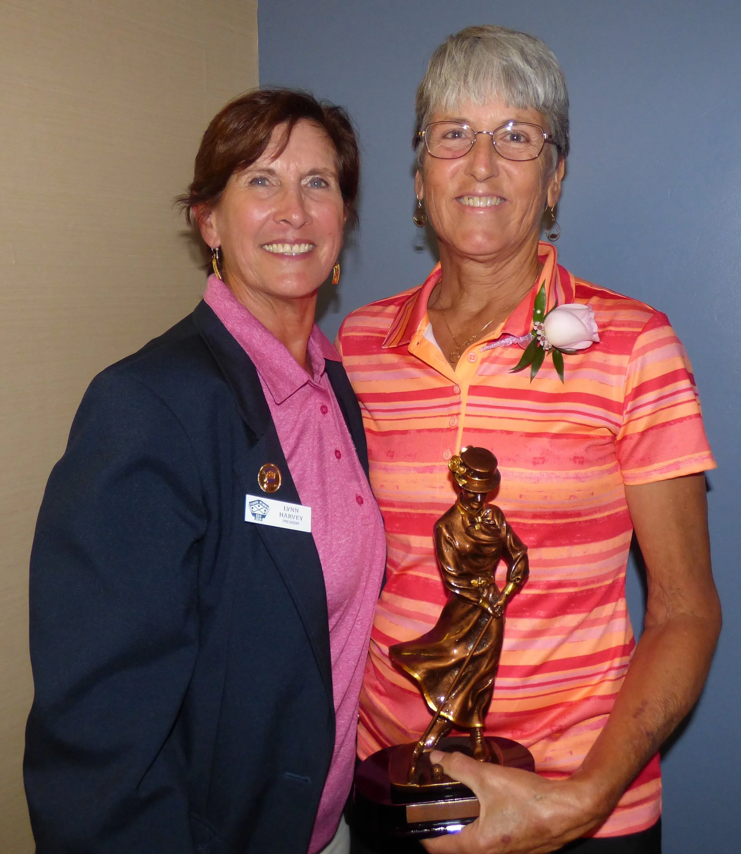 Kay Robinson Award Recipient with 2018 PWGA President Lynn Harvey