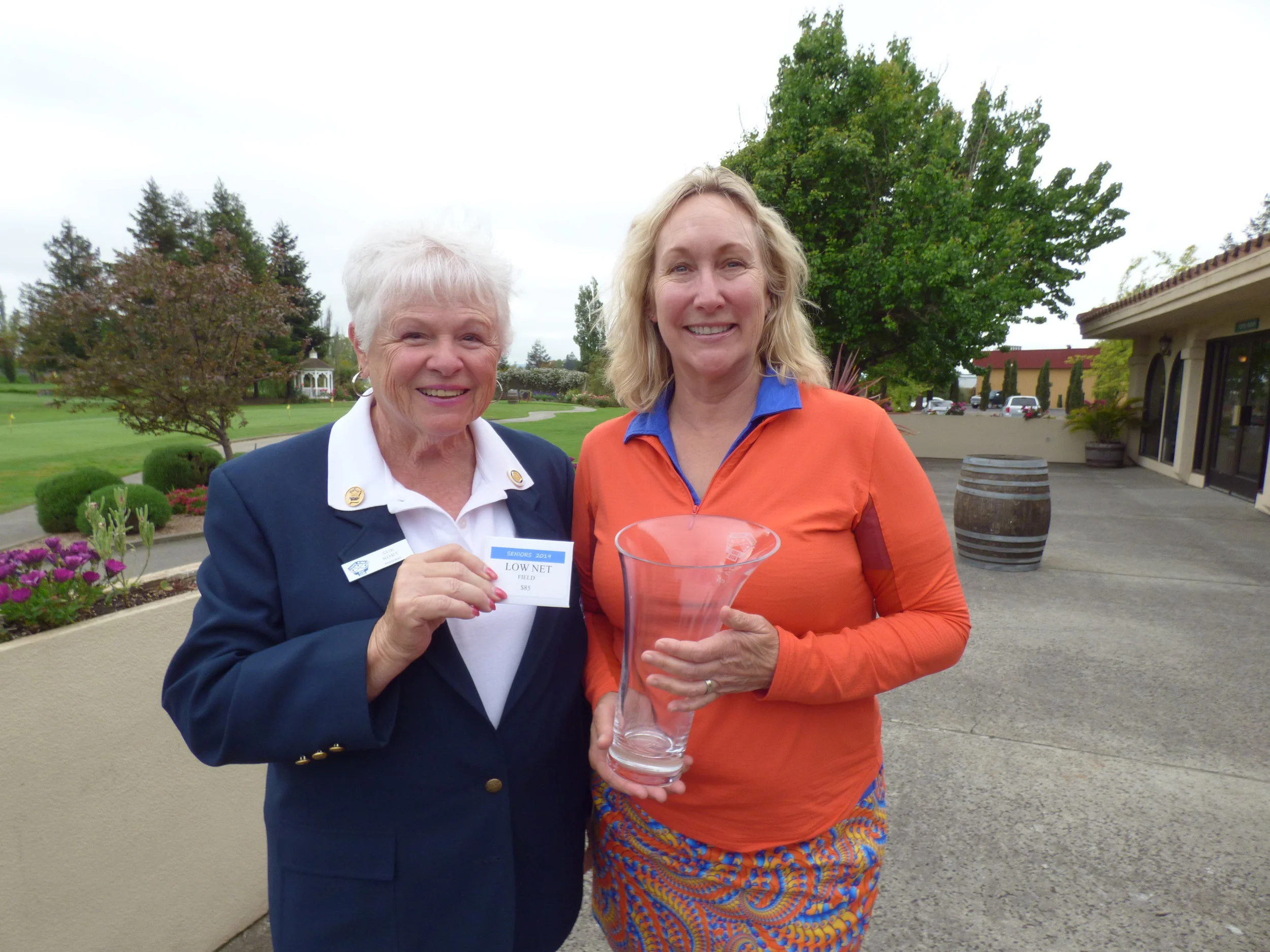 Seniors Over the Field Winner - Monica Nowak with PWGA President Sue Kort (not pictured Deb Robertson)