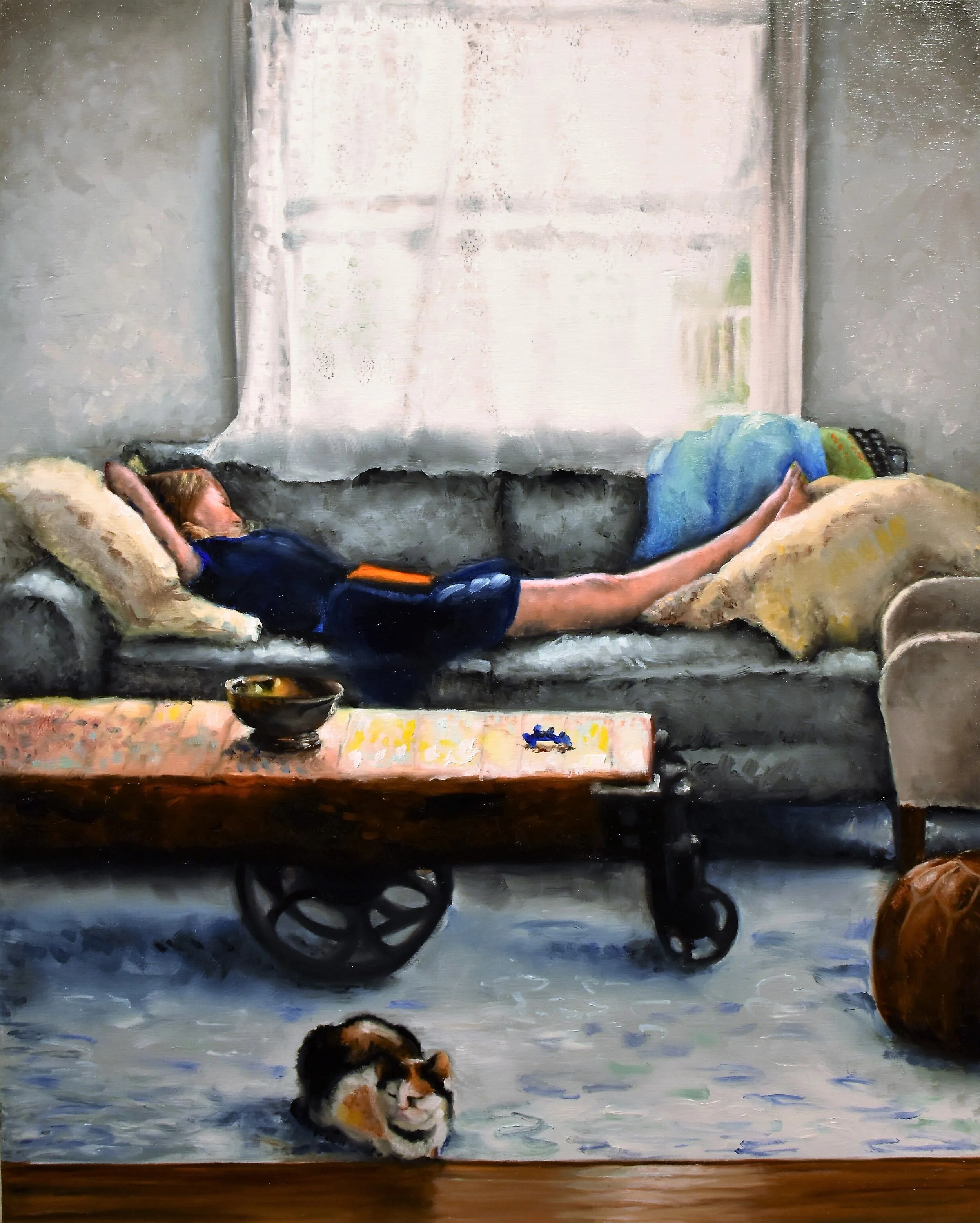   Anna as a Bonnard  (2018) Water based oil on panel 18” X 14 “ 