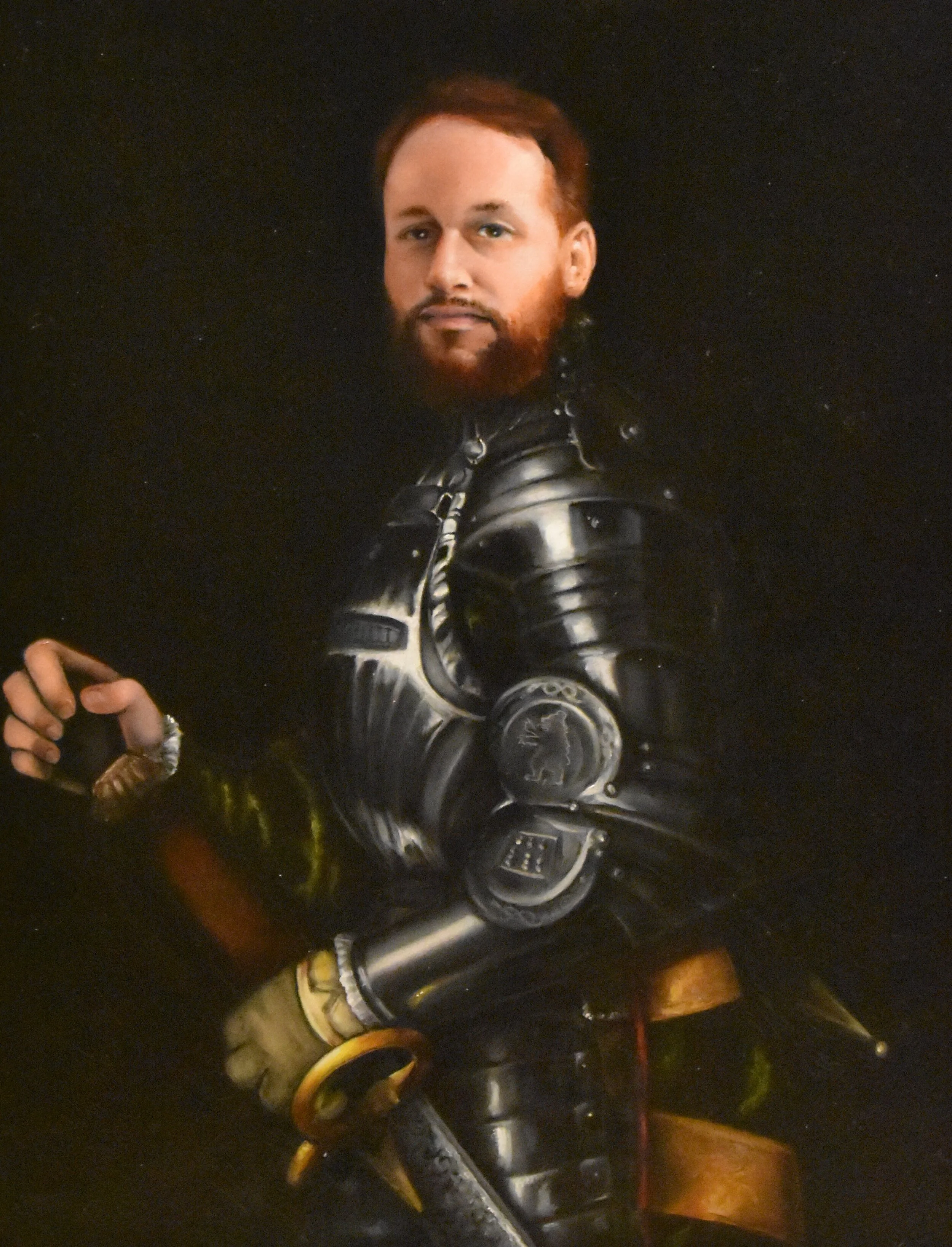   Matthew as a Moroni  (2019) Water based oil on panel 18” X 14”  
