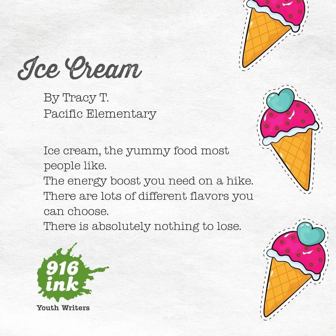 It's a little toasty out there... This #youthwriter knows what's up. #Icecream!

We stopped by @consciouscreamery for some choco tacos, but maybe you prefer @gunthersicecream or @theparloricecream?

#heatwave #writeyourfeelings