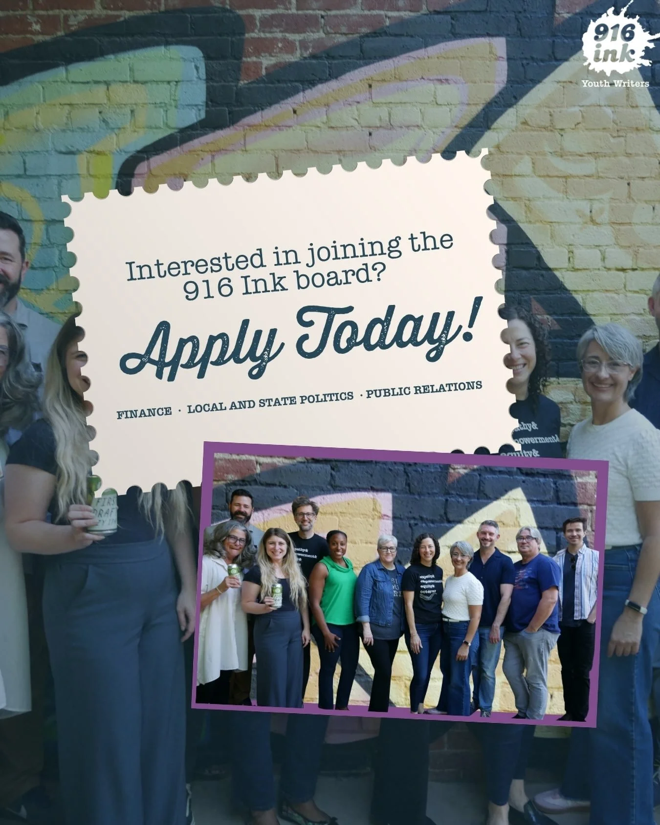 Interested in joining the Board of Dreamers? 📚💫

916 Ink is actively recruiting board members who have a passion and drive for our vision. Joining our Board of Dreamers brings you a unique opportunity to shape 916 Ink&rsquo;s literacy revolution!

